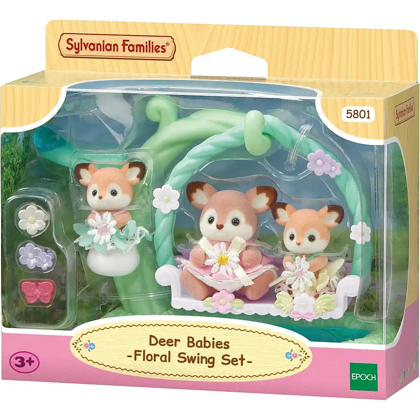 Sylvanian Families® Deer Babies - Floral Swing Set