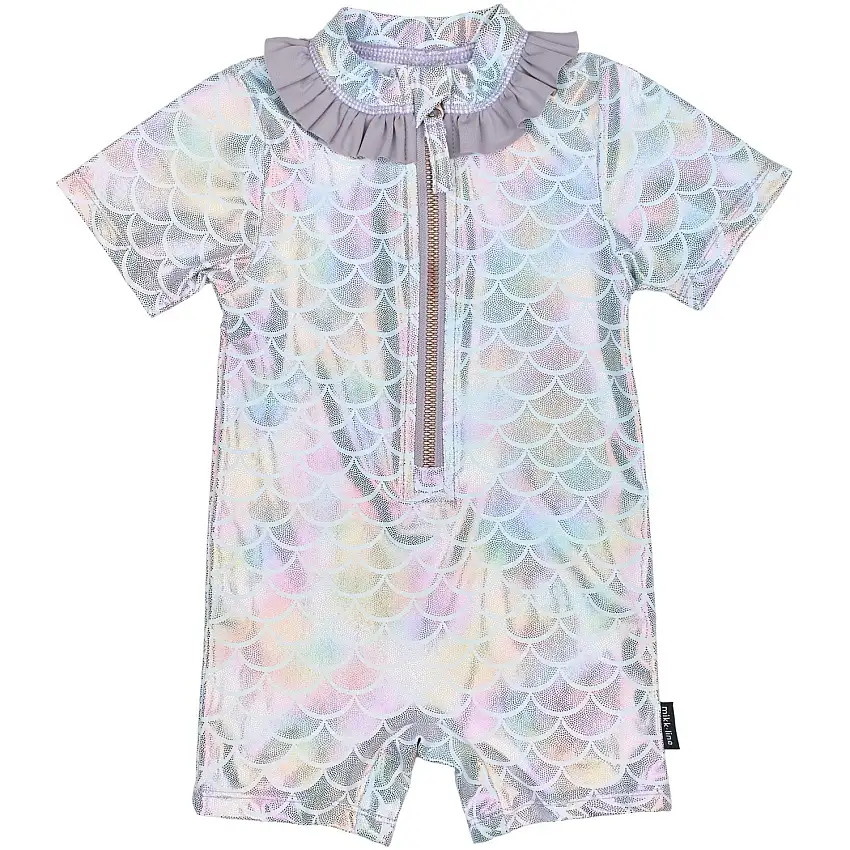 Mikk-Line Lavender Aura AOP UV Baddräkt Ruffle Återvunnen