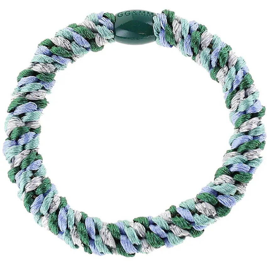 Bow's by Stær Flätat Hår Elastiskt - Multi Blå/Grön/Grå Glitter 6-pack