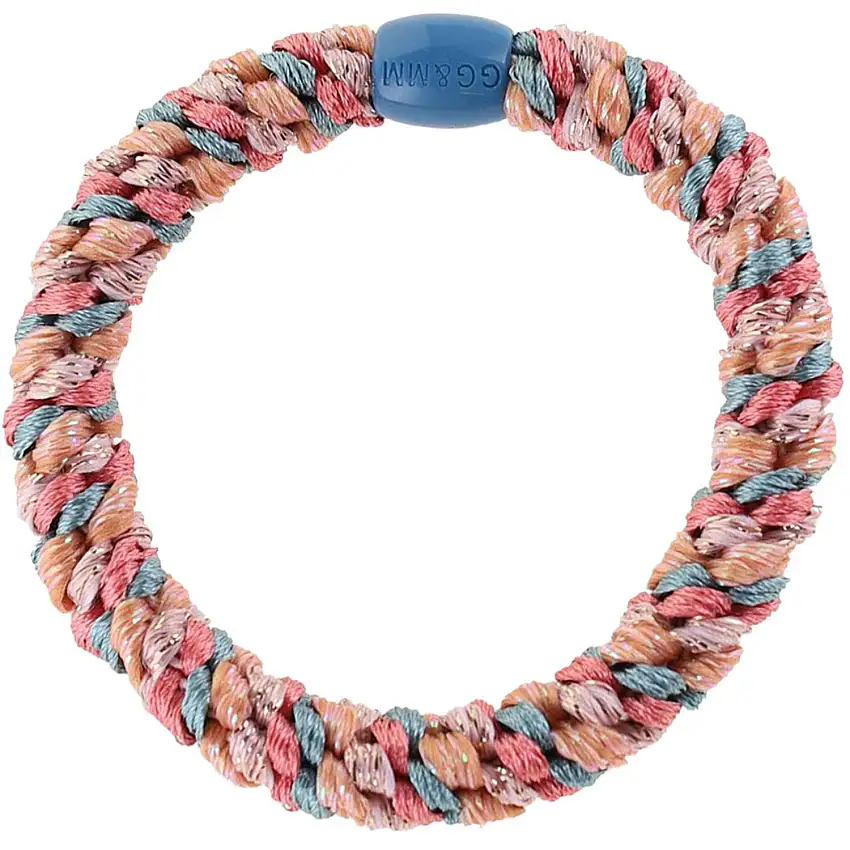 Bow's by Stær Flätat Hår Elastiskt - Multi Blå/Rosa/Persika Glitter 6-pack