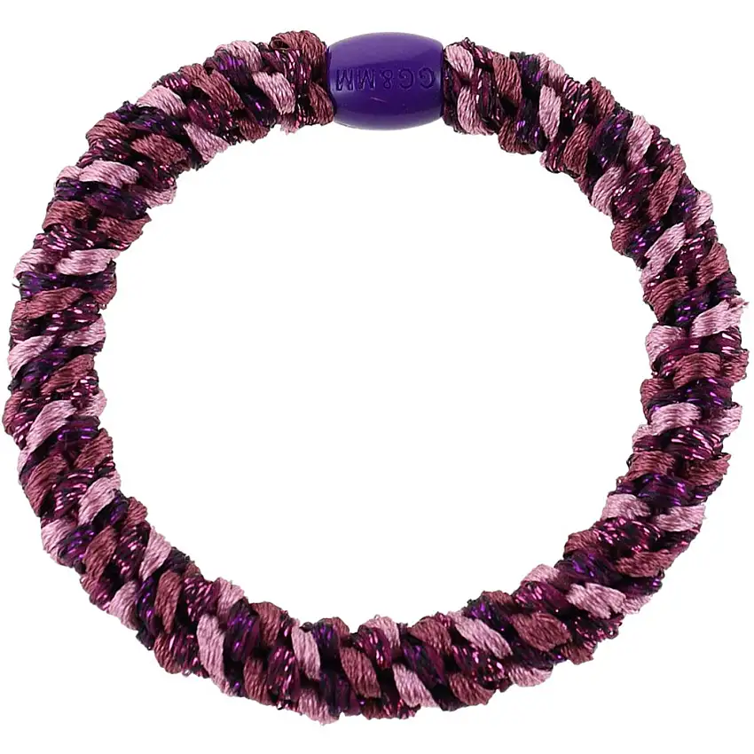 Bow's by Stær Flätat Hår Elastiskt - Multi Bordeaux/Rose Glitter 6-pack