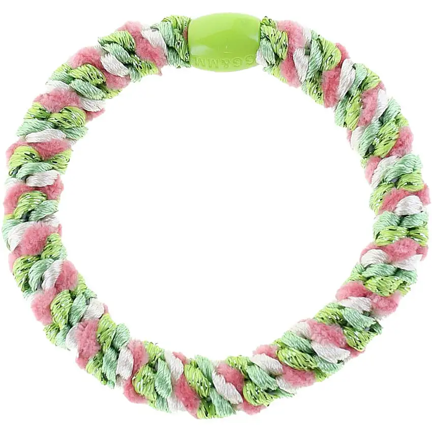 Bow's by Stær Flätat Hår Elastiskt - Multi Grön/Ros/Vit Glitter 6-pack