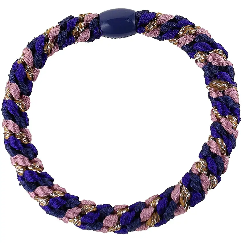 Bow's by Stær Flätat Hår Elastiskt - Multi Lila/Ros/Guld Glitter 6-pack