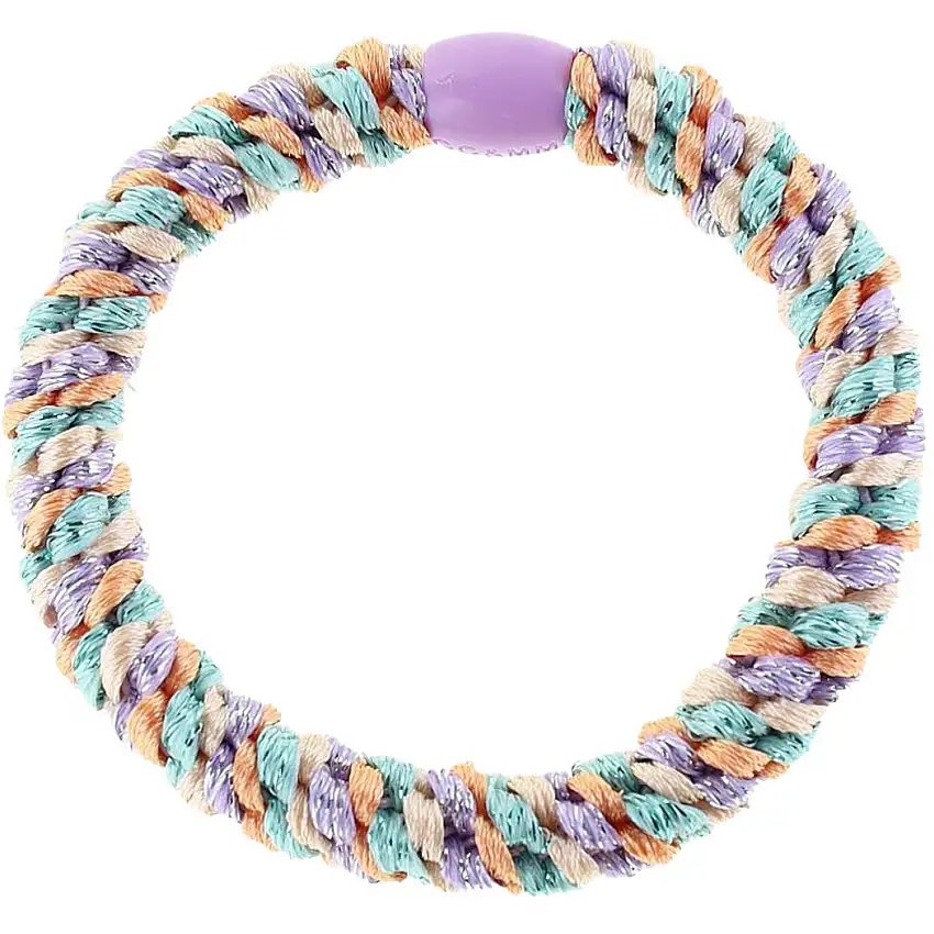 Bow's by Stær Flätat Hår Elastiskt - Multi Lila/Rost/Turkos Glitter 6-pack