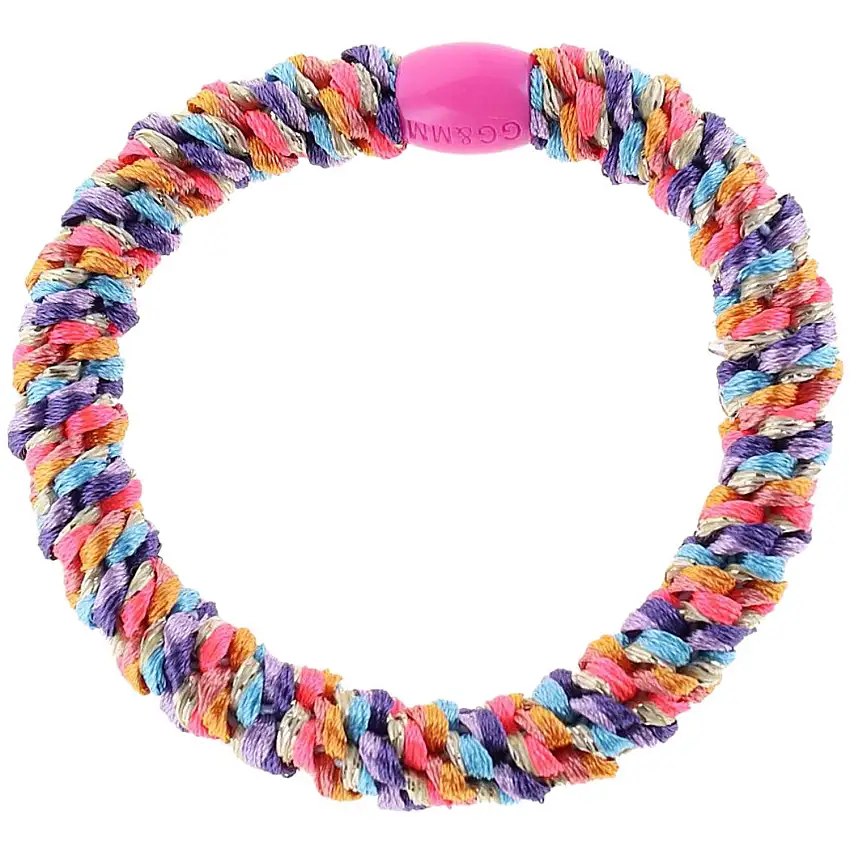 Bow's by Stær Flätat Hår Elastiskt - Multi Rosa/Rost//Blå Glitter 6-pack