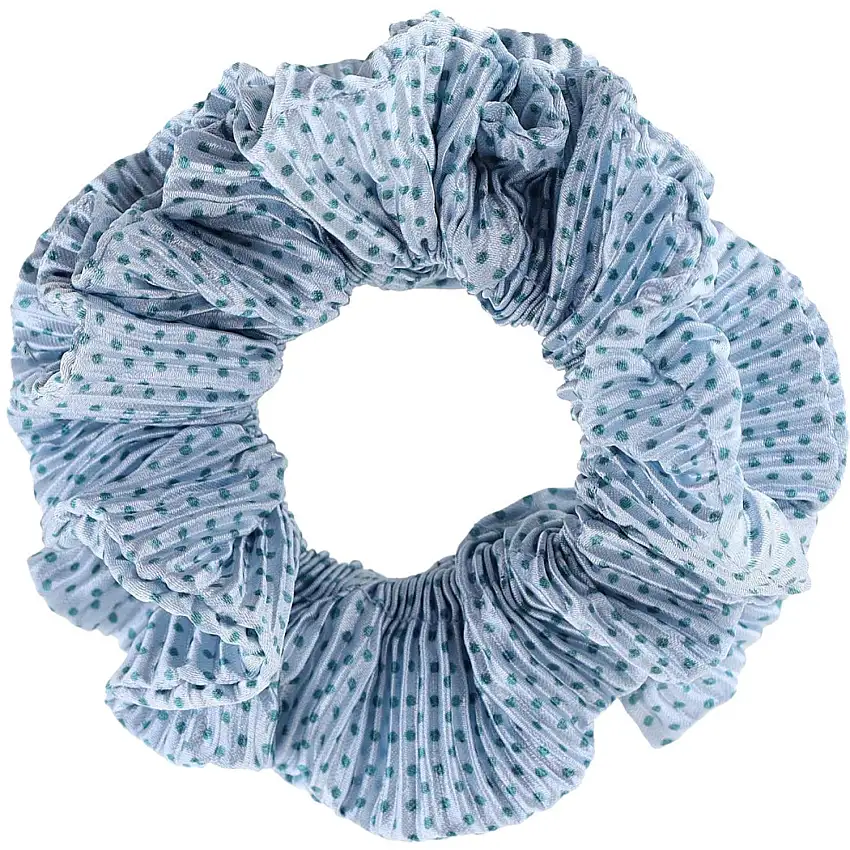 Bow's by Stær Kaisa Scrunchie - Ljusblå/Blå prickar