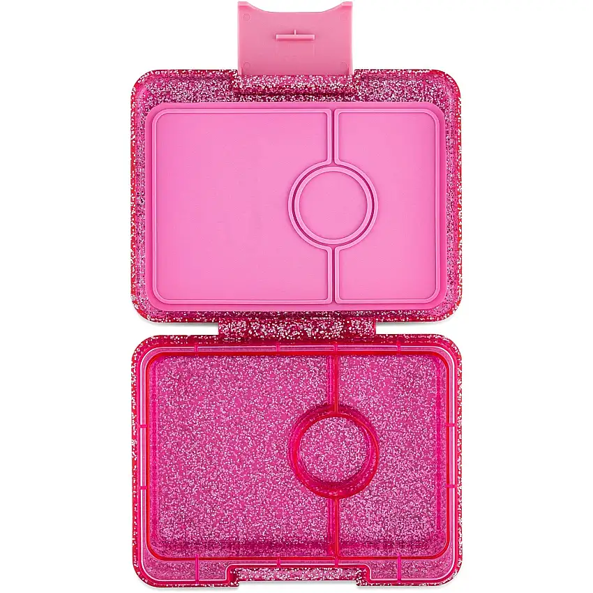 Yumbox Sparkle Pink Glitter / Clear Pink Tray Snack Size Small Bento Lunch Box