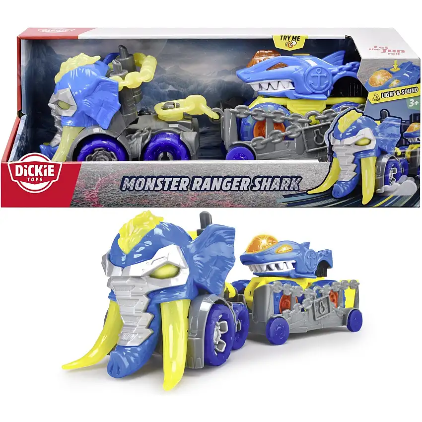 Dickie Toys Monster Ranger Haj Bil Med Anhænger