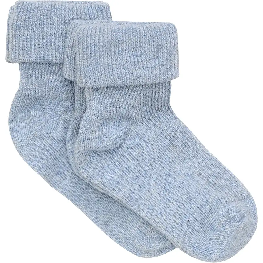 Minymo Winter Sky Baby Rib Strumpo Med Fold 2-Pack