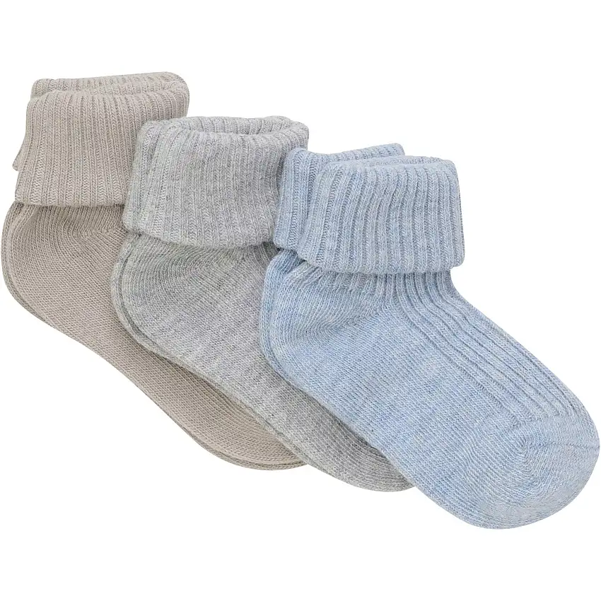 Minymo Winter Sky Baby Strumpo Rib 3-Pack