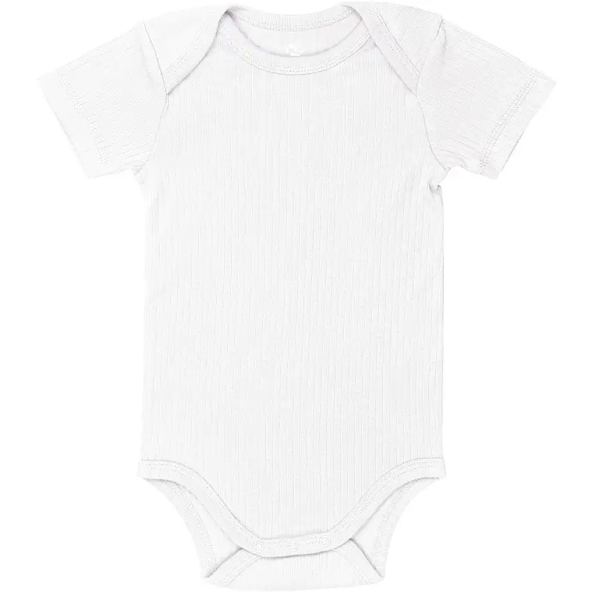 COPENHAGEN COLORS White Rib Jersey Kort Sleeve Body