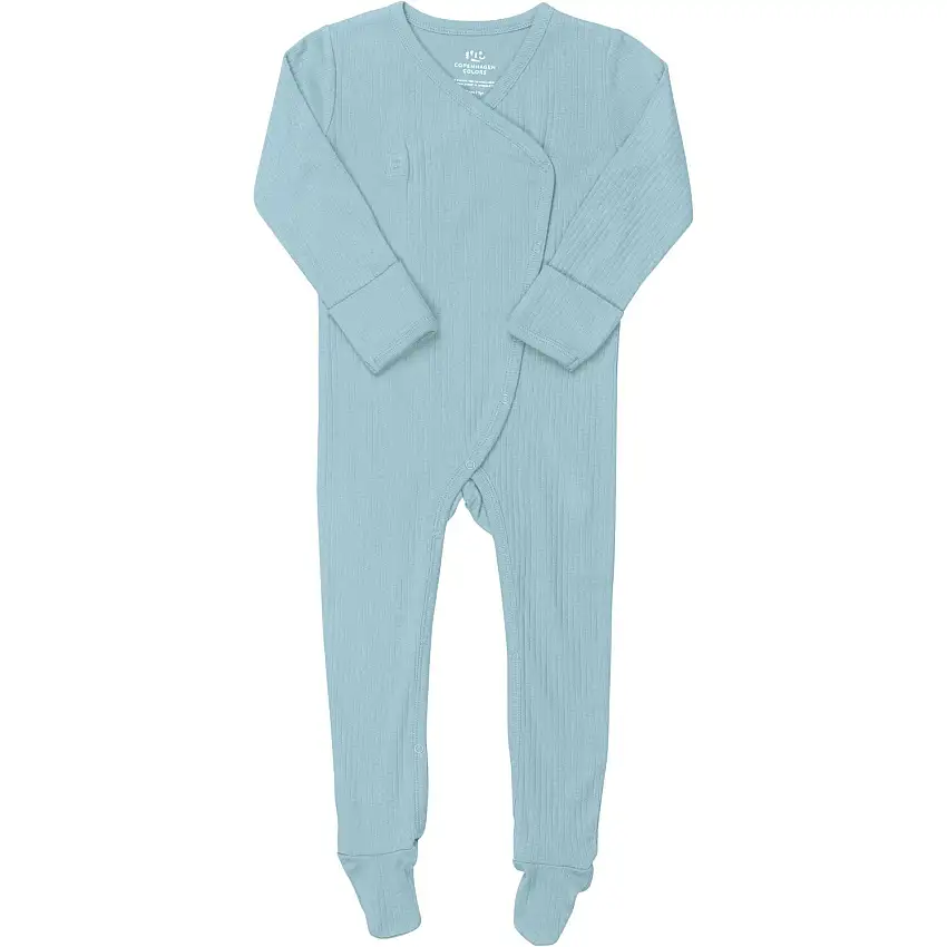 COPENHAGEN COLORS Lt. Blue Rib Jersey Full Body Crossover