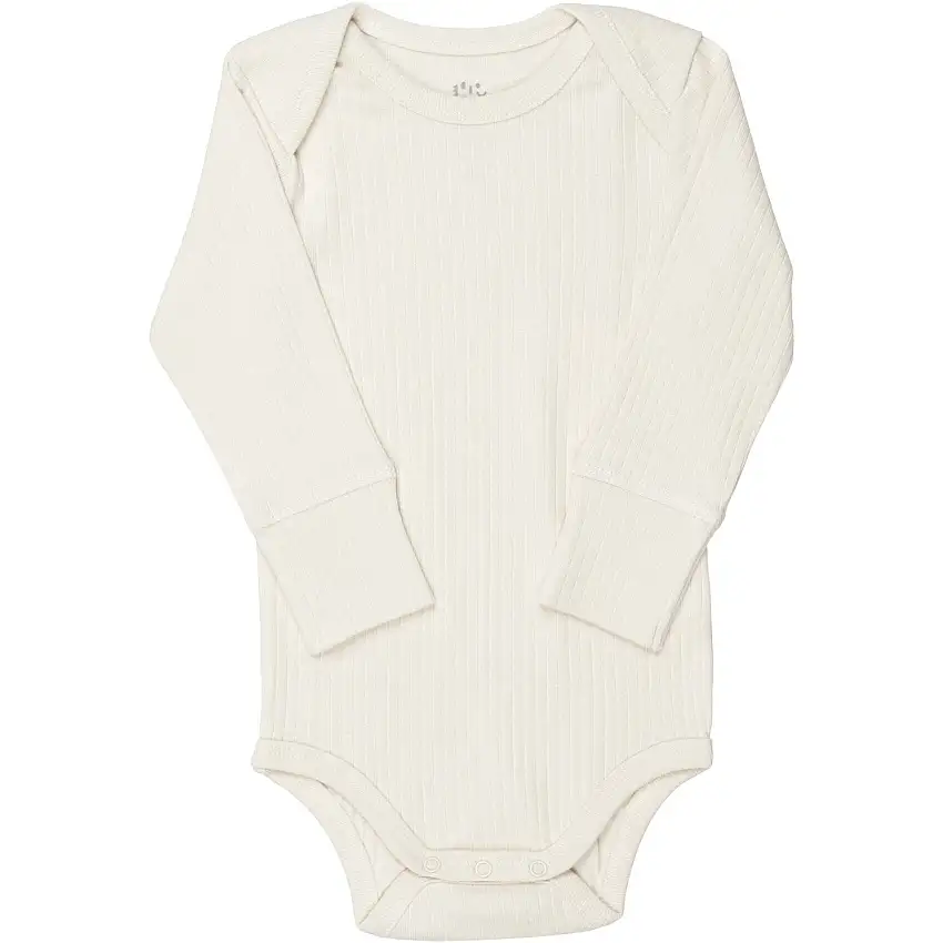 COPENHAGEN COLORS Cream Rib Jersey Long Sleeve Body
