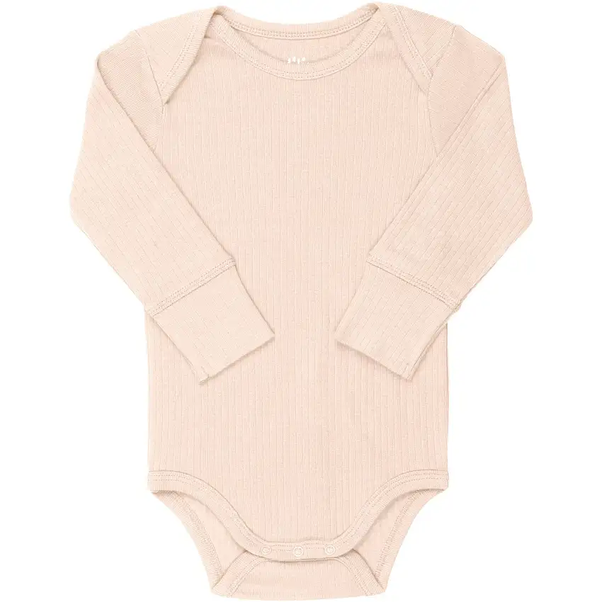 COPENHAGEN COLORS Soft Pink Rib Jersey Long Sleeve Body