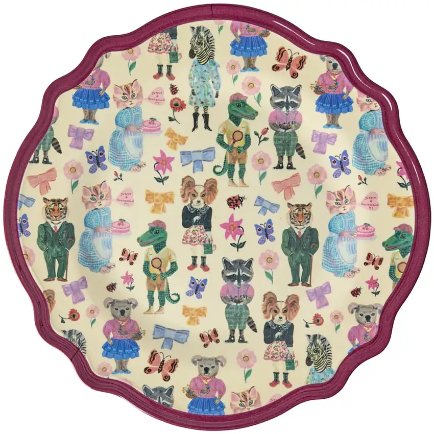 Rice Nathalie Lété Theme Bordeaux Melamine Vintage Middagstallerken
