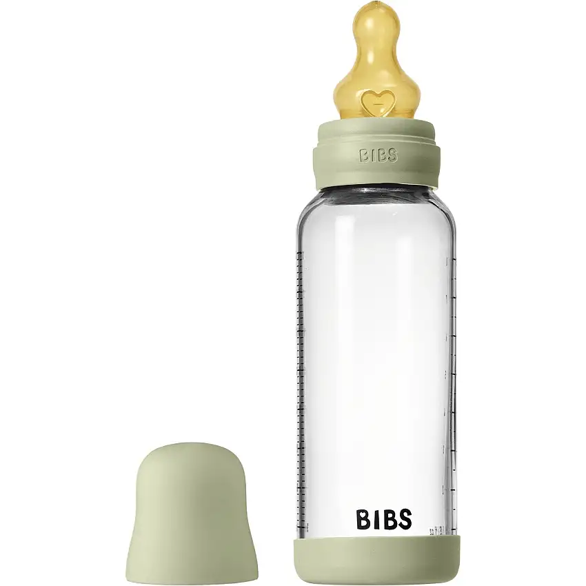 Bibs Sage Glass Baby Flaska Round Latex Medium Flow