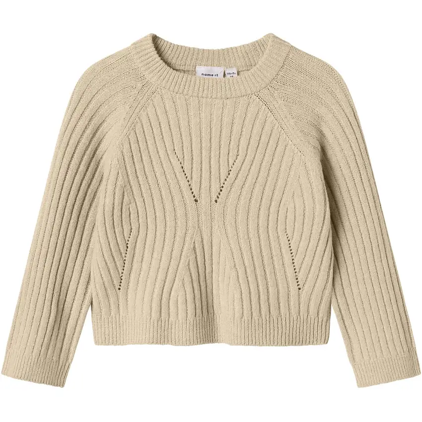 Name It Doeskin Nmfrikine Ls Kort Stickad Pullover Pb