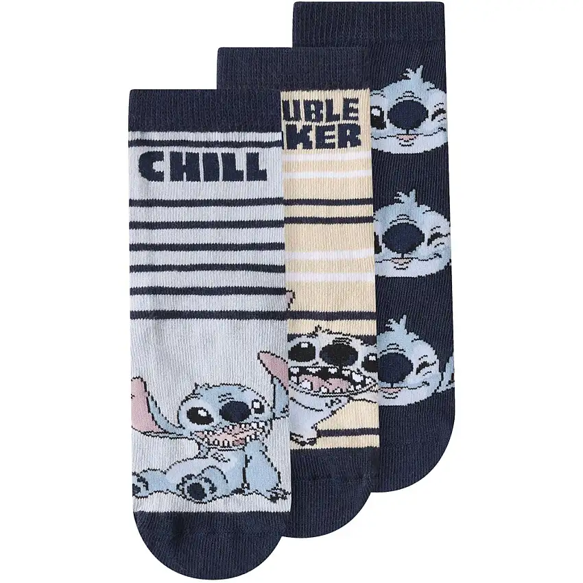 Name It Dusty Blue Nmmjermaine Stitch 3P Strumpor Wdi