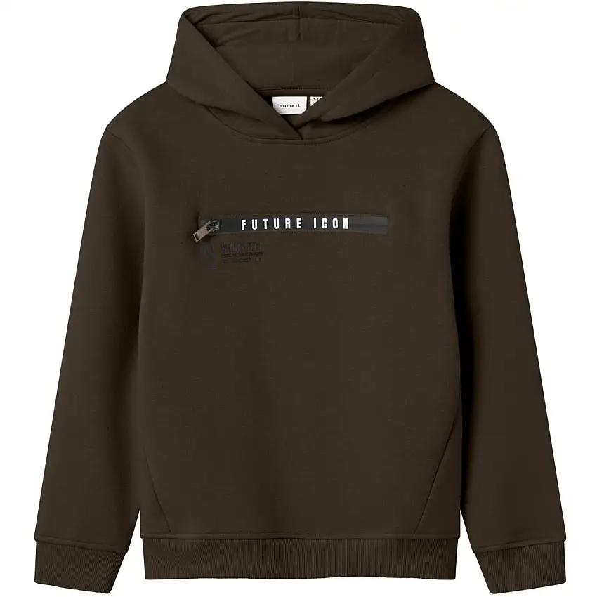 Name It Turkish Coffee Nkmleonas Ls Nreg Sweat Wh Bru