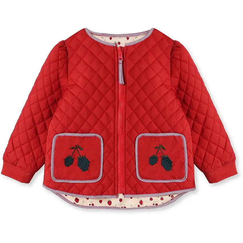 Fliink Pompeian Red Aop Kota Berry Jacka