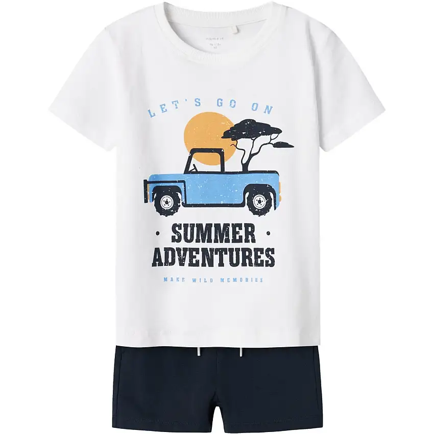 Name It Lucent White Nmmjaspen Ss Shorts Set Pb