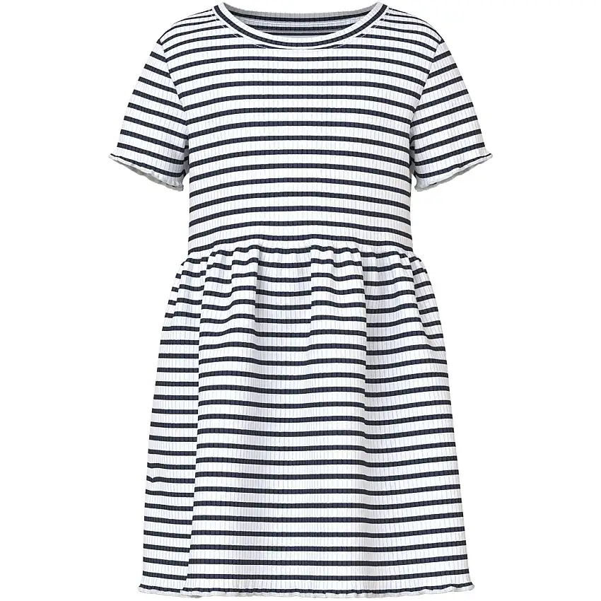 Name It Bright White Blue Nmfvemma Ss Klänning