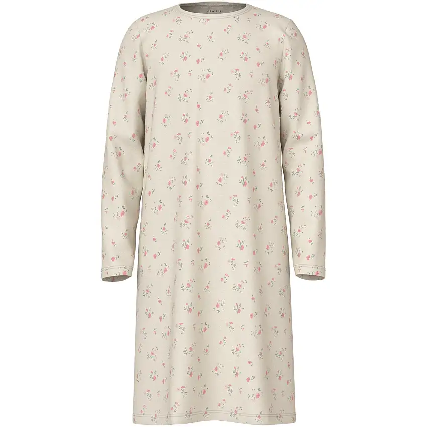 Name It Turtledove Nkfnightgown Flower Noos