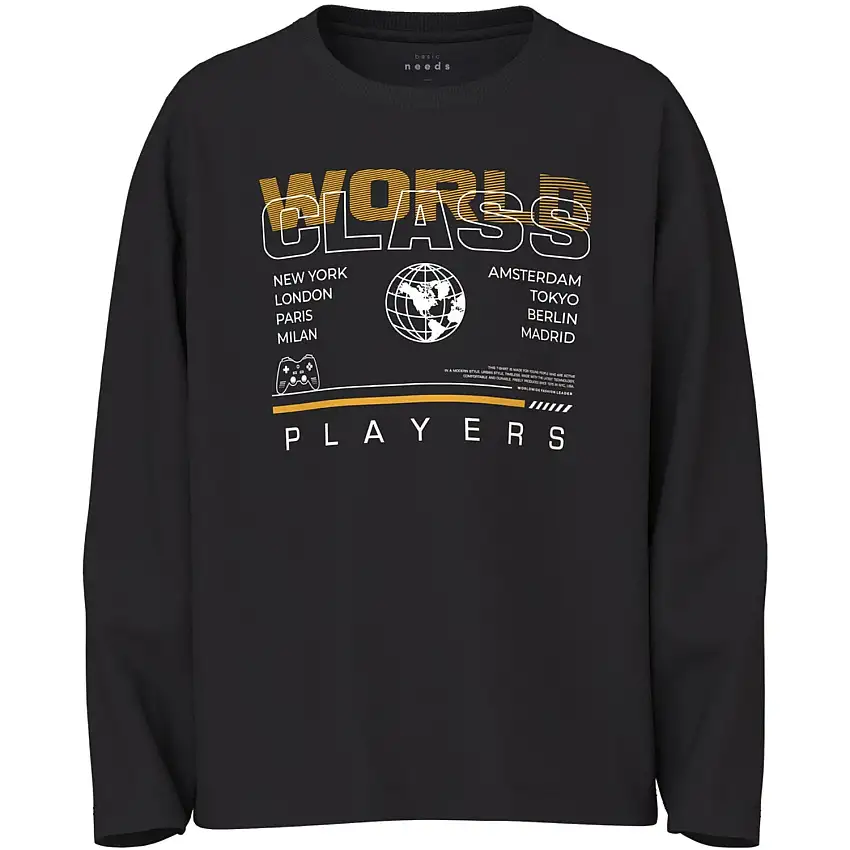 Name It Black World Class Nkmvictor Ls Rlx Topp