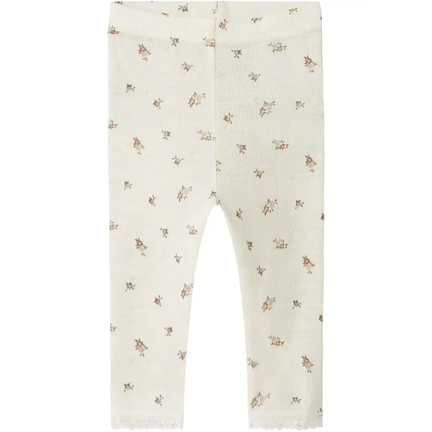 Name It Snow White Small Flowers Nbfwang Ull Needle Leggings Noos