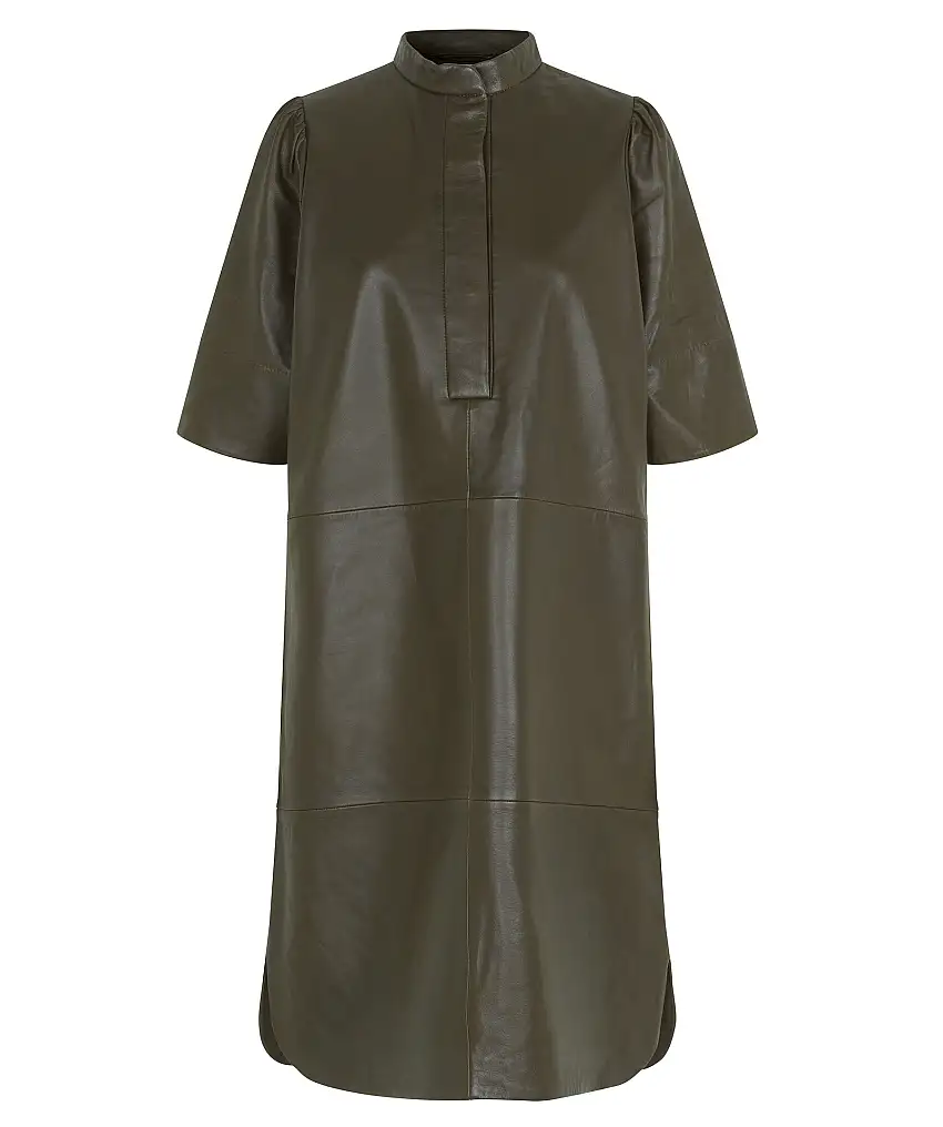 Second Female Indie Leather New Dress - Grön