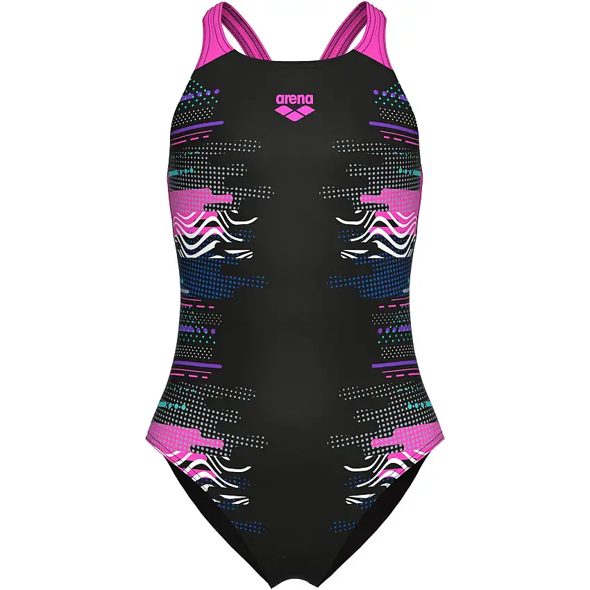 Arena Black Multi- Girl'S Arena Rhythm Baddräkt V Back L
