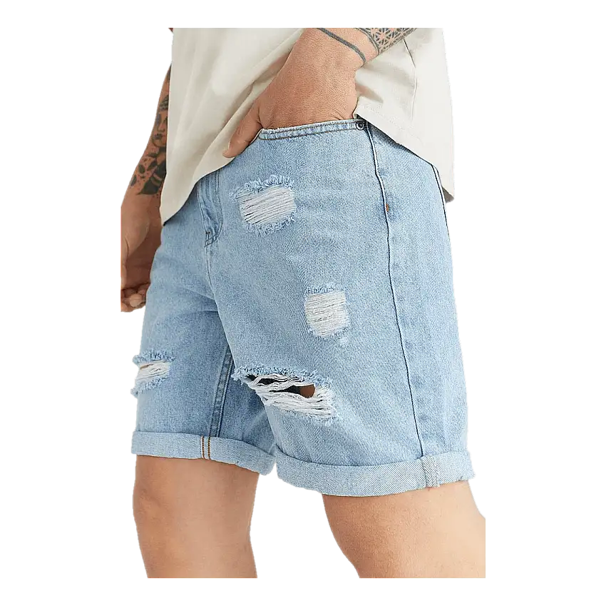 Ripped Denim Shorts