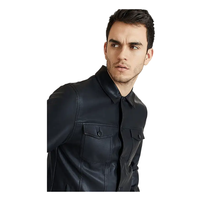Trucker Jacket Fake Leather