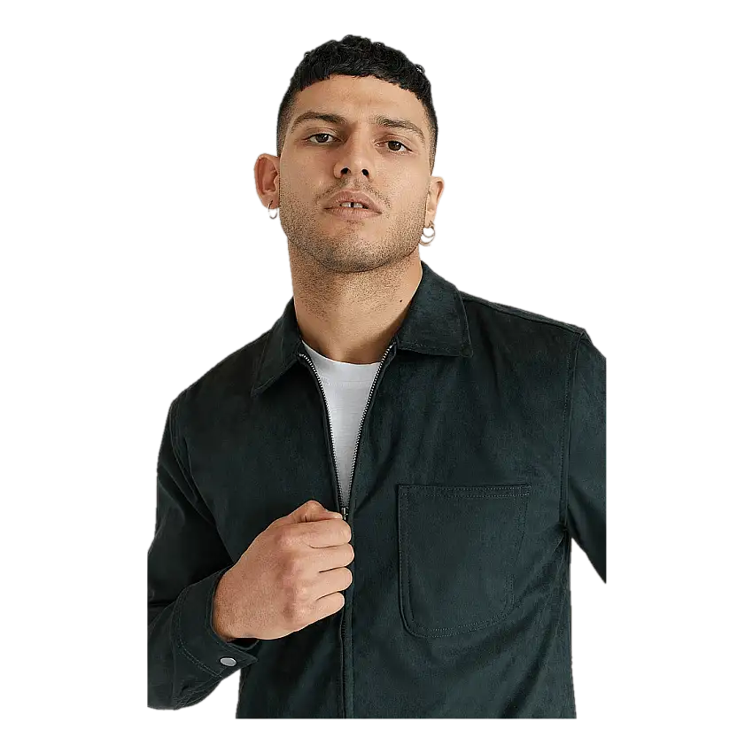 Fake Suede Zip Overshirt Bottle