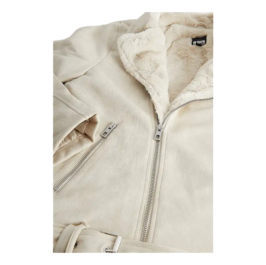 Fake Suede Biker Jacket Fur