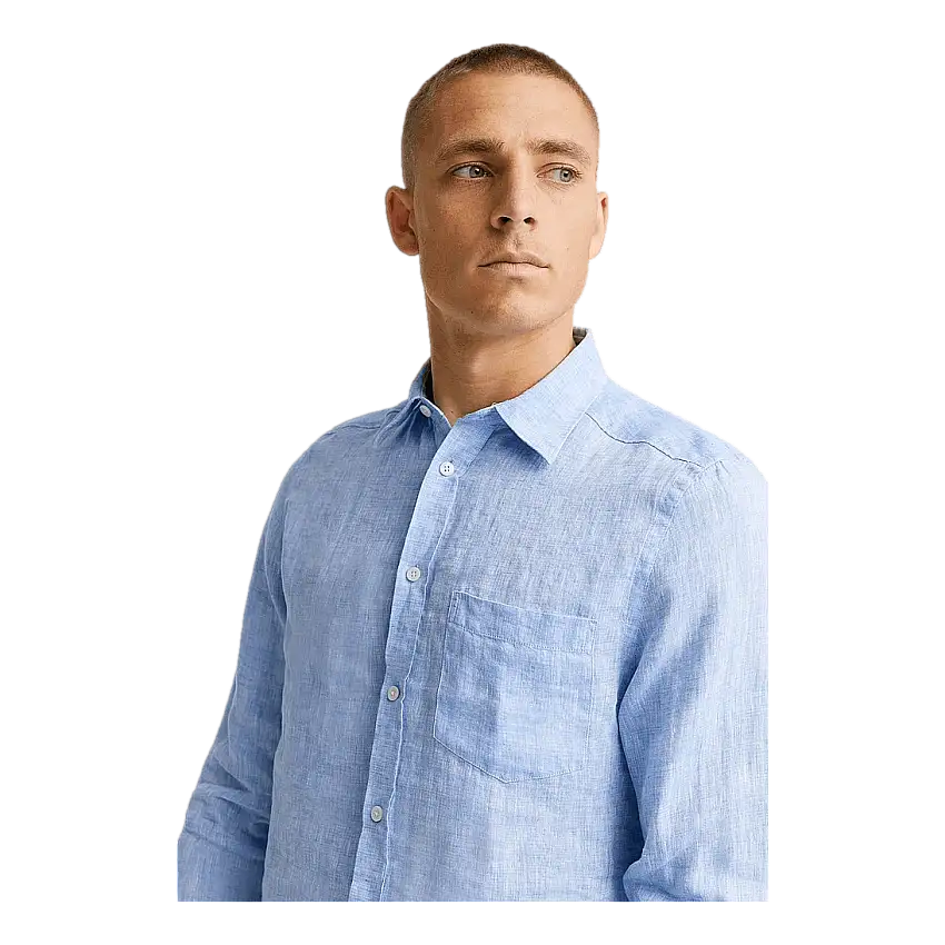 J.Lindeberg Linen - Ls Slim Shirt Ultramarine