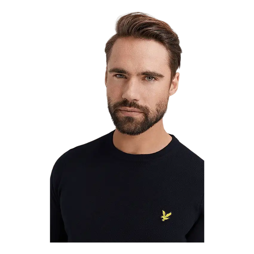 Cotton Merino Crew Jumper Jet