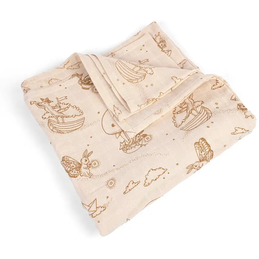 FILIBABBA Dreamy Adventurers Muslin Muslinfilt Diaper 120x120 Cm Gots