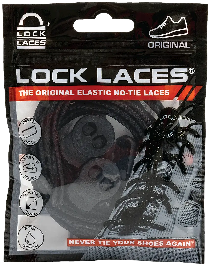 Lock Laces No Tie Shoelaces Solid Black