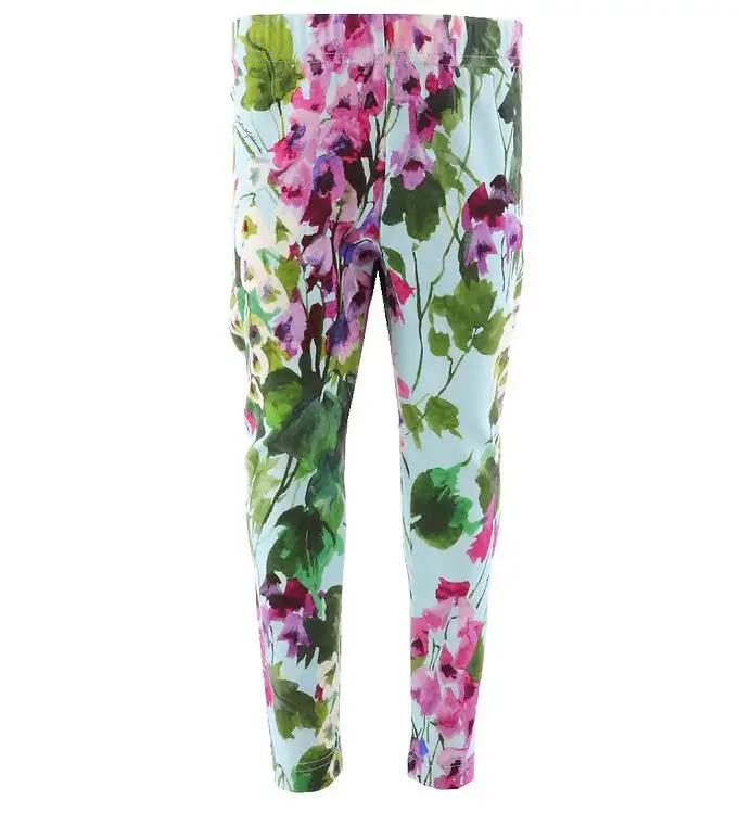 Dolce & Gabbana Leggings - Renaissance - Blå/Rosablommig