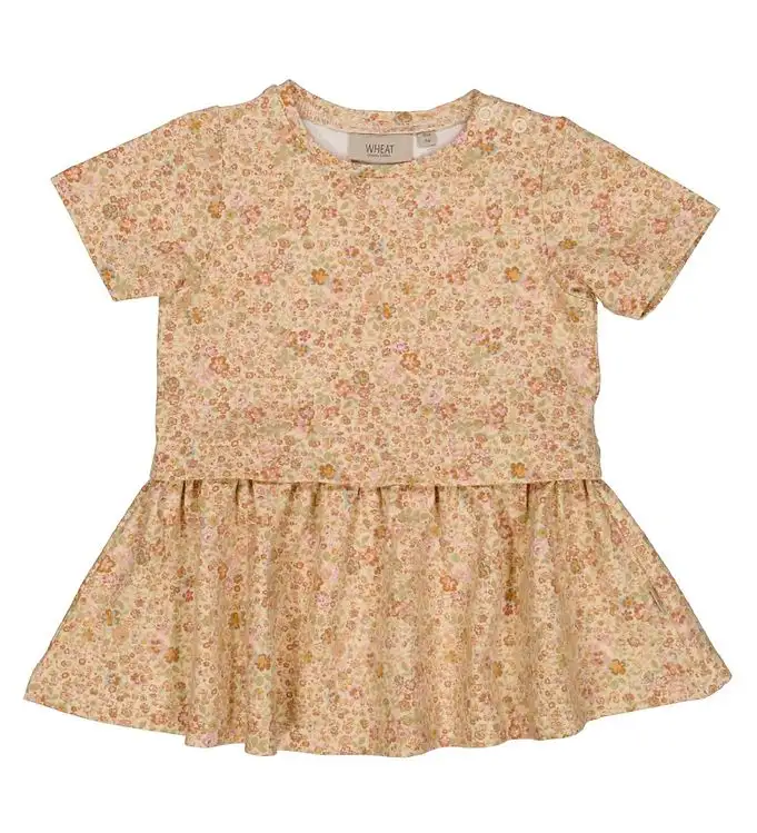 Wheat Klänning - Knappt Beige Small Blommor