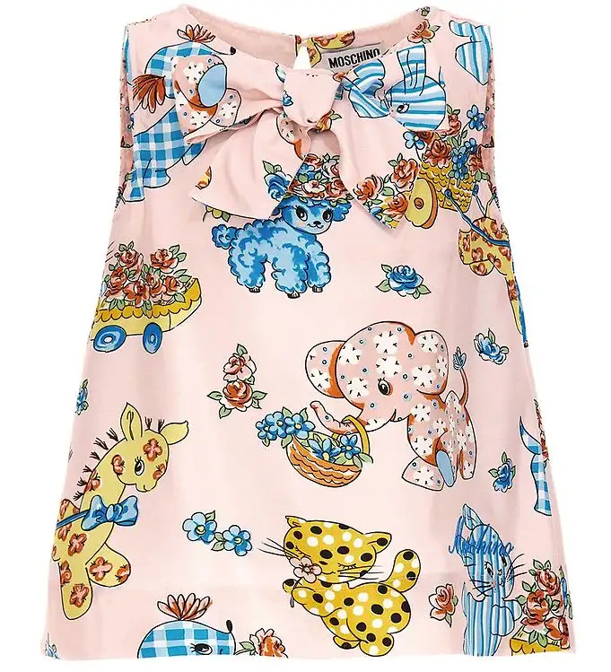Moschino Topp - Rosa m. Tryck