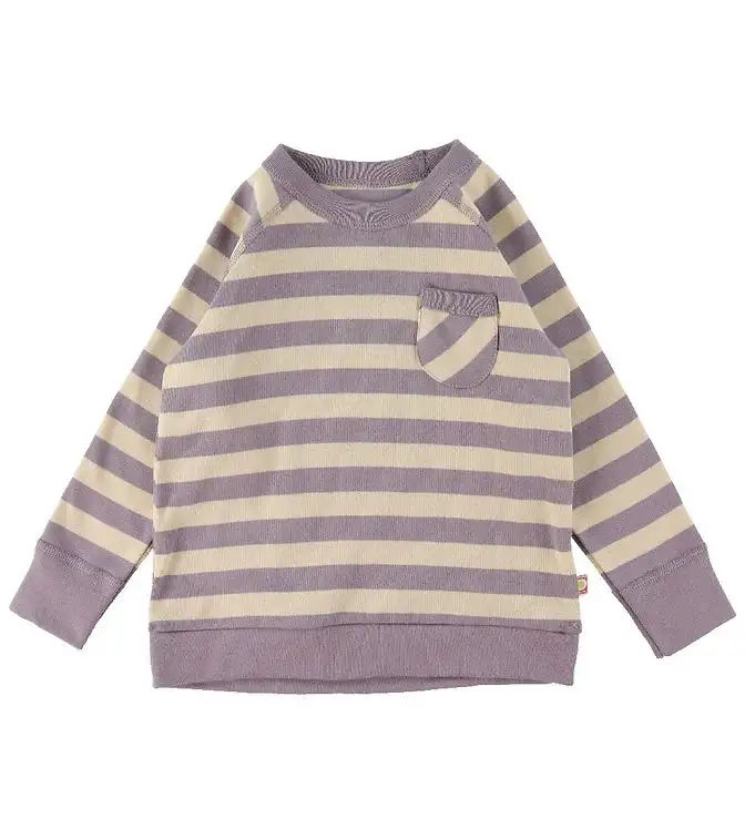 Katvig Tröja m. Ficka - Lila/Beige Randig