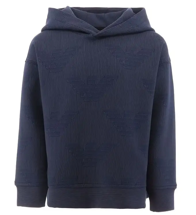 Emporio Armani Hoodie - Marinblårandig m. Logotyper