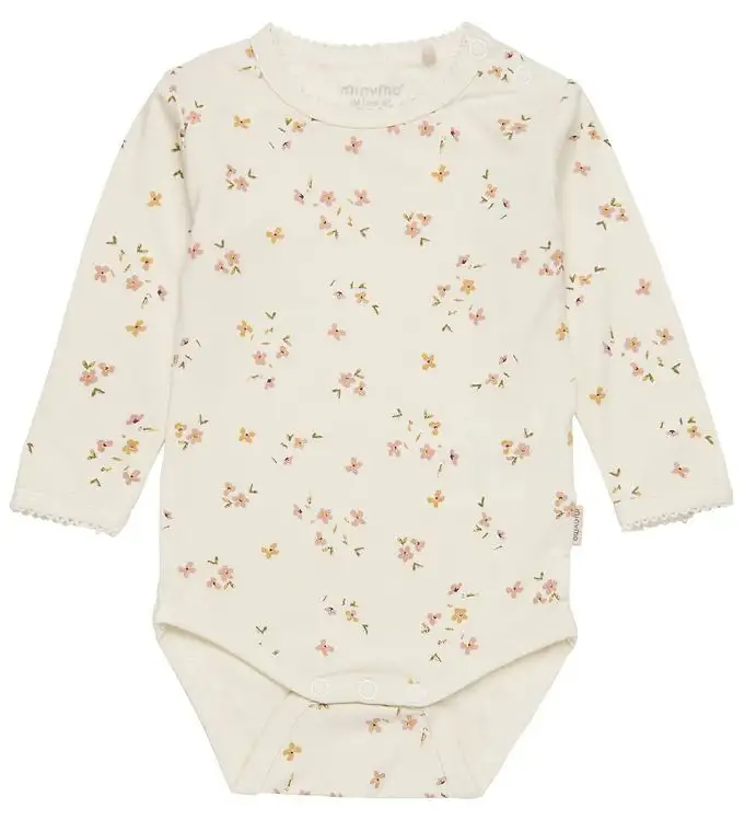 Minymo Body l/ä - Bambu - Beslöjad Rose Flower