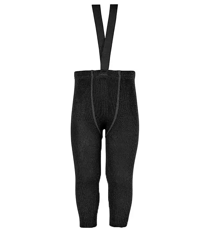 Condor Leggings m. Hängslen - Ull/Akryl - Svart