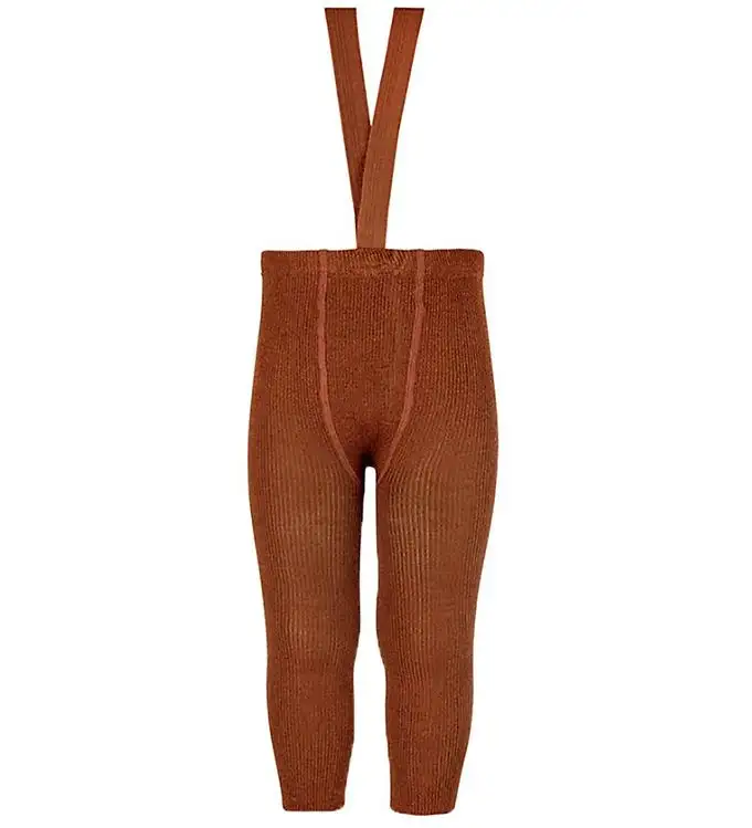 Condor Leggings m. Hängslen - Ull/Akryl - Terrakotta