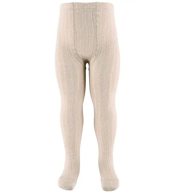 Condor Strumpbyxor - Viskos - Rib - Beige m. Glitter