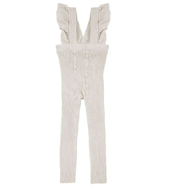 Condor Leggings m. Hängslen - Rib - Beige