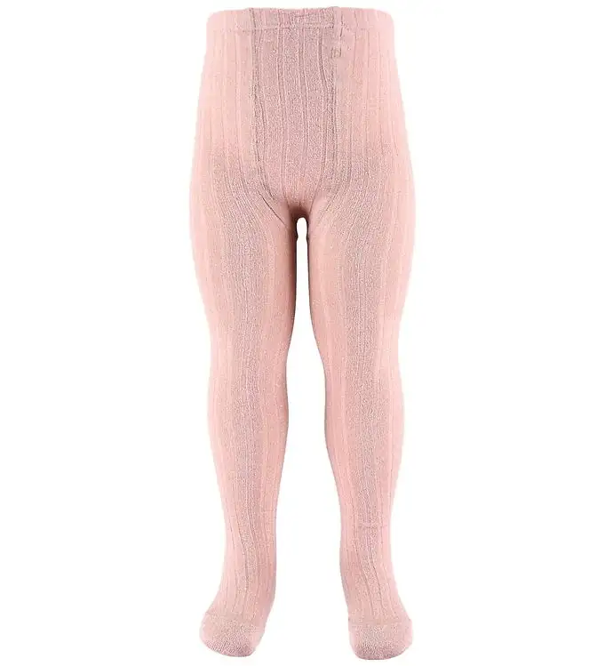 Condor Strumpbyxor - Viskos - Rib - Rosa m. Glitter